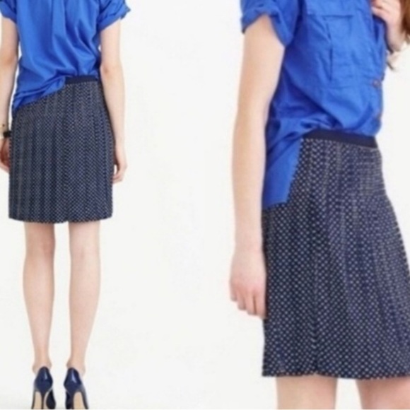 J. Crew Blue and White Polka Dot Skirt Size 4 - Picture 2 of 9